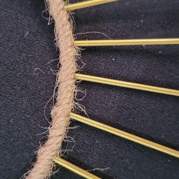 Wall decor NWT Gold with tan twine around the inside hanging wall decor - Picture 5 of 6